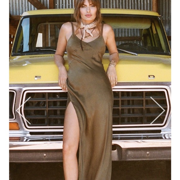 Spell Dresses & Skirts - NWT Spell Designs Cabin Silk slip dress in Olive